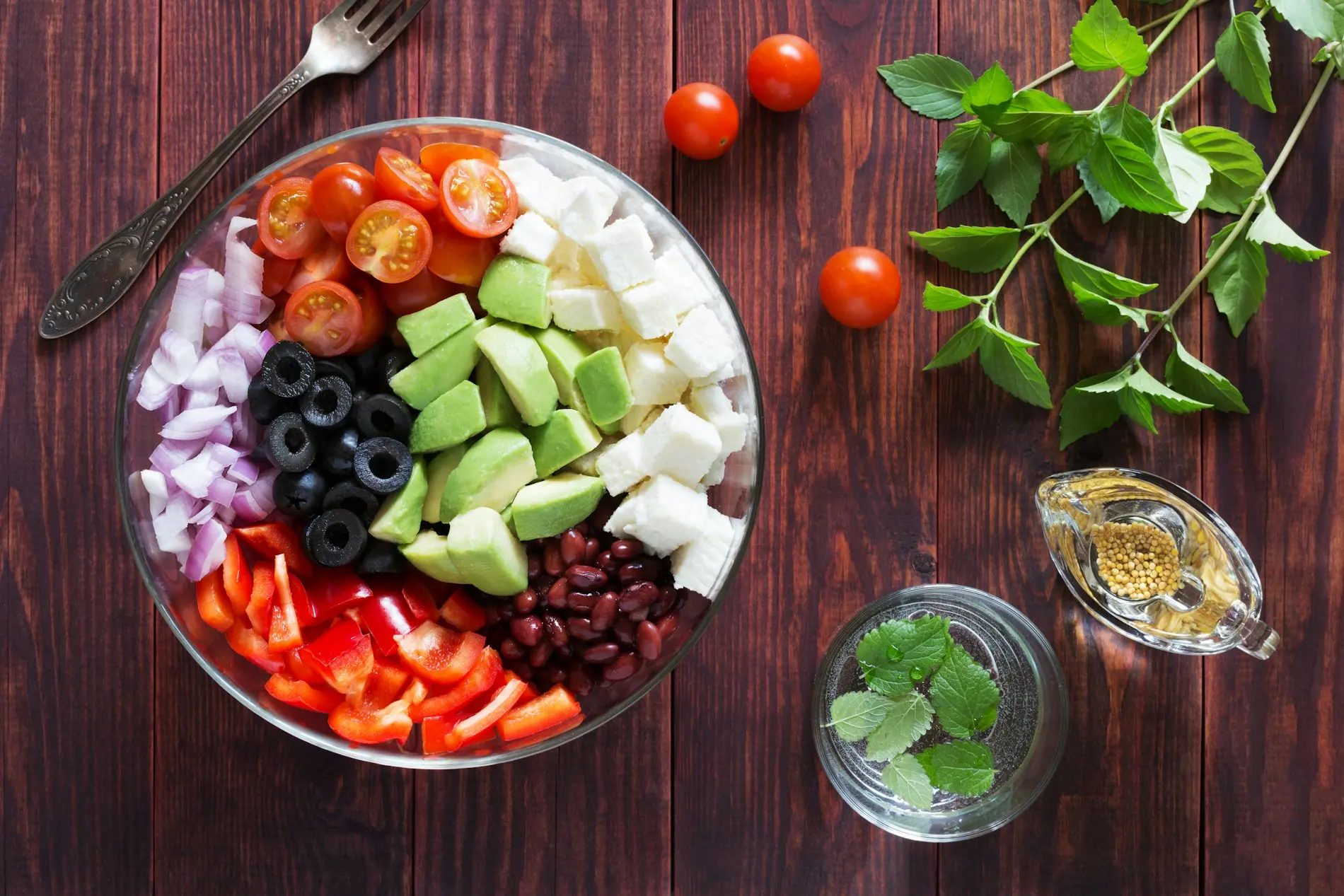 A plant-forward dish photographed from above